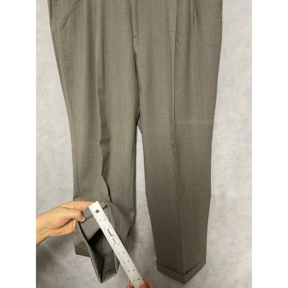 Oscar De Le Renta Suit Men 44L Double Breasted Plaid Flannel Wool 38X33 P Luxury - Picture 15 of 15